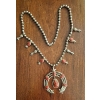 Image 5 : Shimmering 24" Southwestern Navajo Squash Blossum Necklace w Red Magnesite Stones & Large Naja