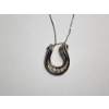 Image 2 : 14K White Gold 17' Necklace & Tested as 14K Gold Horseshoe Pendant - TW: 5.3g 