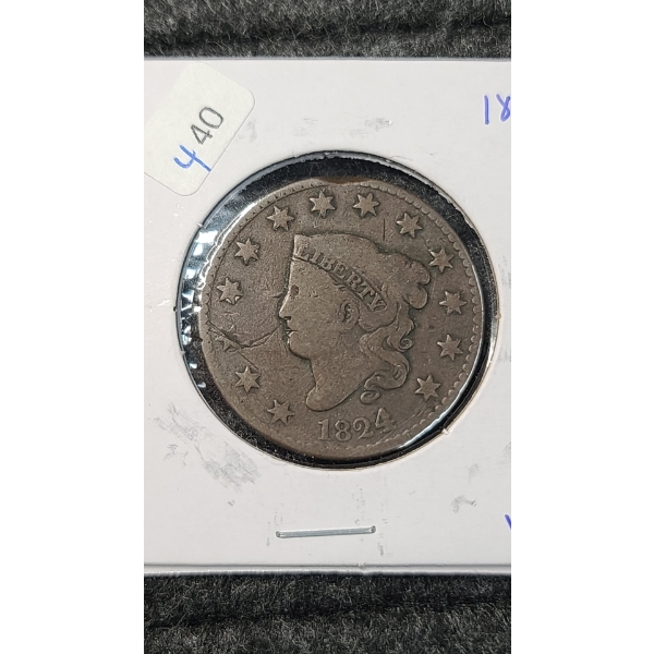 1824 Coronet Head Large Cent