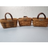 Image 4 : (3) 7inx5in Longaberger Hanging Baskets with Leather Handle- Great Condition! 