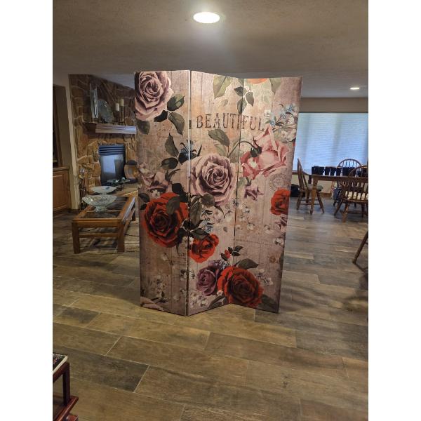 Beautiful Floral Folding Room Divider