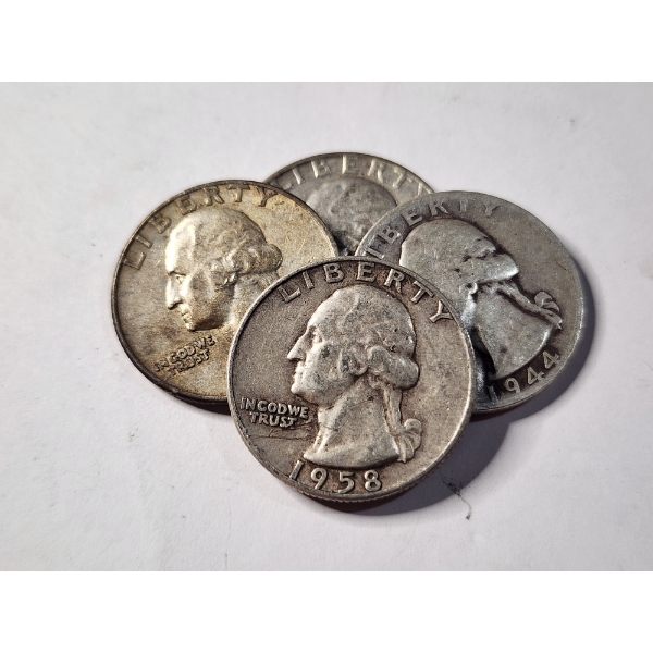 $1.00 Face Value in Assorted 90% Silver United States Washington Head Quarters 