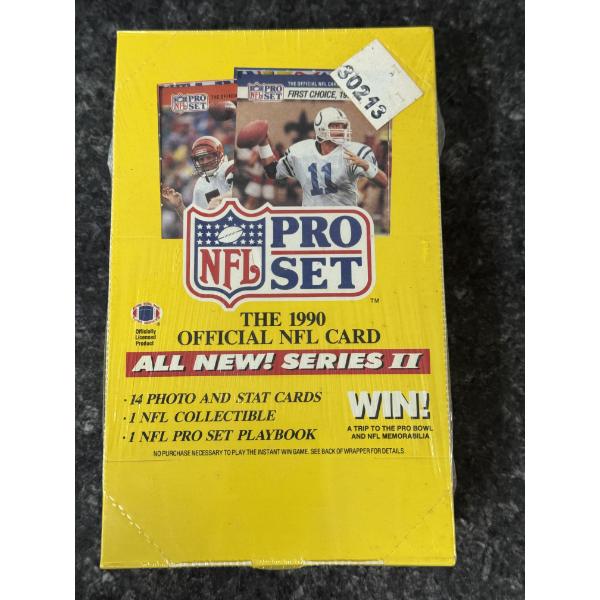 1990 Unopened NFL Football Pro Set Series II Wax Box - 36 Packs- Factory Sealed - Mint Condition