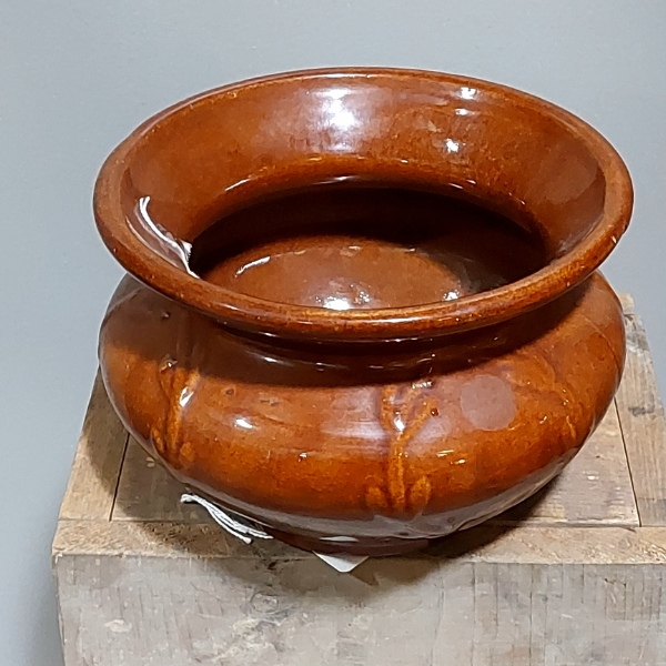 Antique Benway Embosed Porcelain Pottery Spittoon 8" x 5 .3" Ex Cond