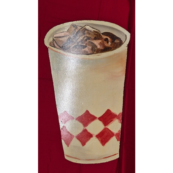 Vintage Interior DINER masonite Wall Sign - 3rd  of A Group Of 4 -  28 x 17  Fountain Drink