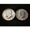 Image 2 : Two 1964 Kennedy 90% Silver Half Dollars - $1.00 Face Value