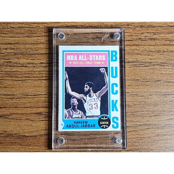 1974-75 Topps Kareem Abdul-Jabbar NBA Allstars Basketball Card #1 - Mint Condition in Holder 