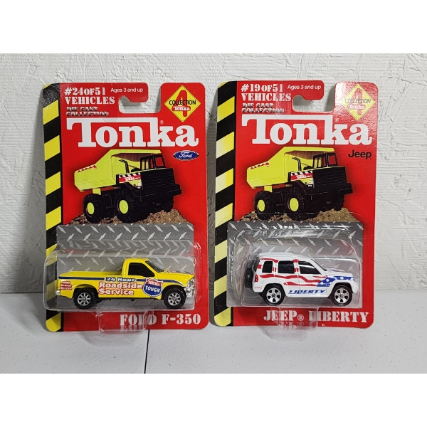 Two Collectible Tonka Diecast Vehicles: Ford F-350 Roadside Service Truck & Jeep Liberty