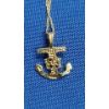Image 4 : 14K Gold Mariner’s Crucifix Pendant On 14K Gold 27" Dainty Twisted Rope Necklace - Weight: 2.4g