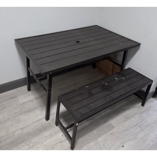 Pick Up Off Site- 115 Ely St. Alliance Oh. Great Metal Table & Bench Set