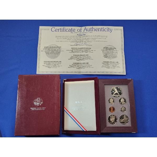 1992 U.S. Olympic Coins Prestige Set Including Olympic Silver Dollar 
