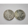 Image 2 : Two 1964 Kennedy Half Dollars - 90% Silver U.S. Coins - FV: $1.00