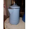 Image 2 : Group Of 3 Antique Porcelain Enamel Metal Coffee Pots - See PIcs