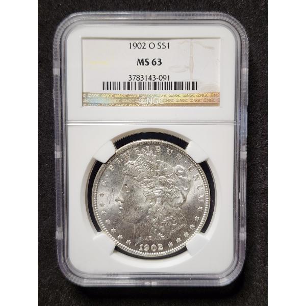 NGC MS63 Graded 1902-O Morgan Silver Dollar - 90% Silver United States Coin
