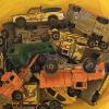 Image 2 : Vintage 1988 McDonald's Yellow Vinyl Reusable Lunch Bag With Assorted Hot Wheels Die-Cast Toy Cars