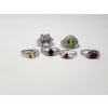 Image 7 : x6 Gorgeous Sterling Silver Rings w/ Assorted Colored Stones TW: 18.5g