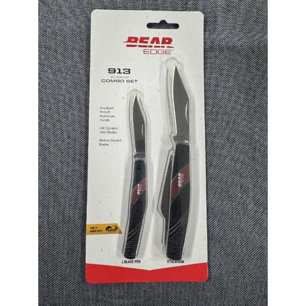 2 - Brand New Bear Edge Pocket Knives Knife - 913 Combo Set - Never Opened