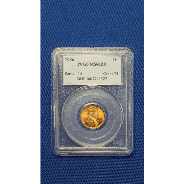 PCGS 1936 MS66 RD Lincoln Wheat Cent
