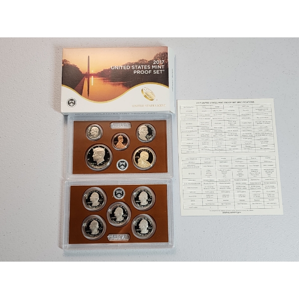 2017 United States Mint Proof Set with Original Package and Certificate of Authenticity