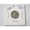 Image 1 : *KEY DATE* 1931-D Mercury Dime 90% Silver ~ W/ Lower Mintage of 1.2 Million ~ HARDER TO FIND!