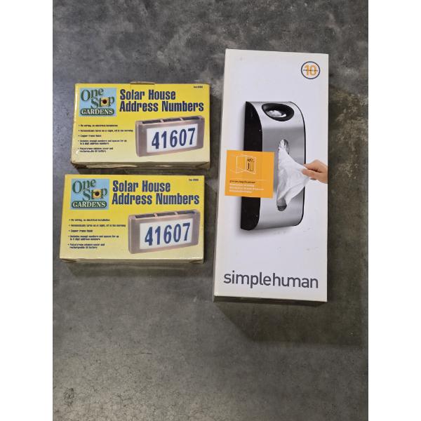 New Grocery Bag Dispenser & Two Solar House Number Kits