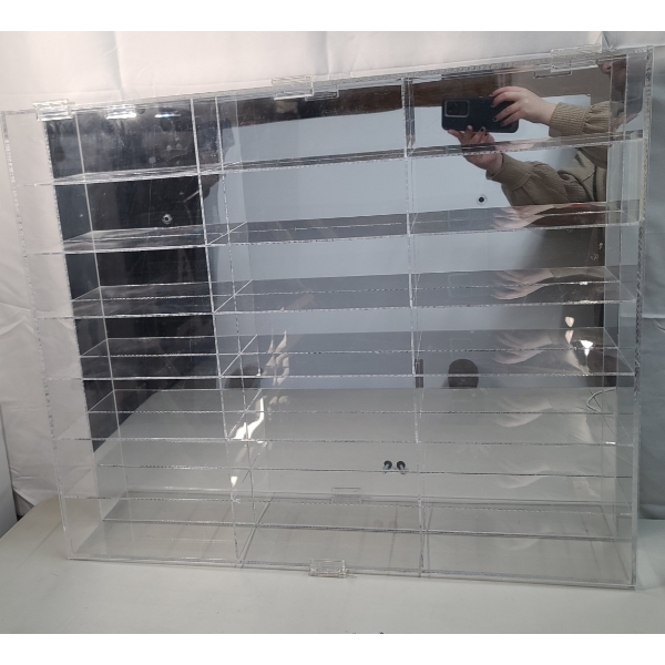 25 Compartment Acrylic Wall Hanging Display Box With Mirrored Back - Comes With Screws