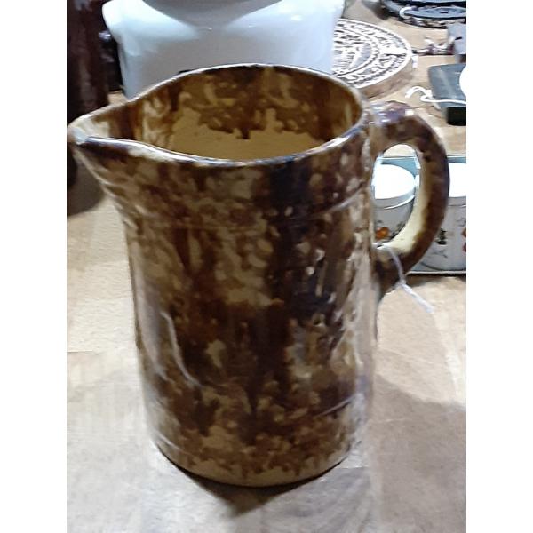 Vintage Early Spongeware Pitcher 9 Inces Tall - Exc Condition