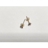 Image 2 : 14K Gold Cubic Zirconia Dainty Stud Earrings - Total Weight: 0.4g