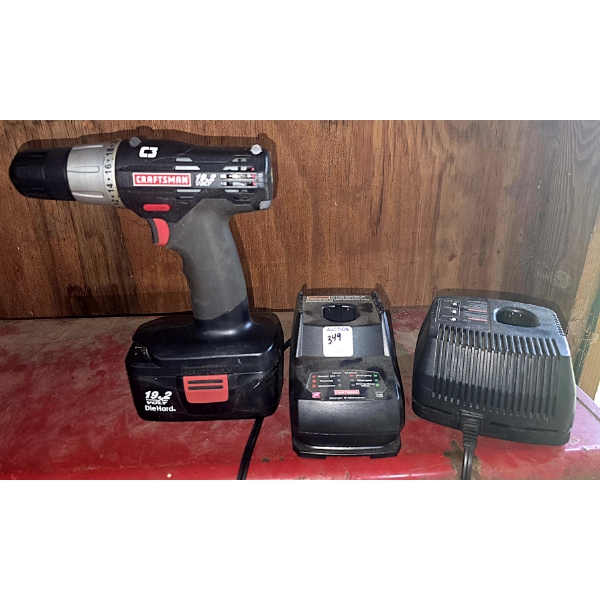 Craftsman 19.2v Cordless Drill with Battery and 2 Chargers