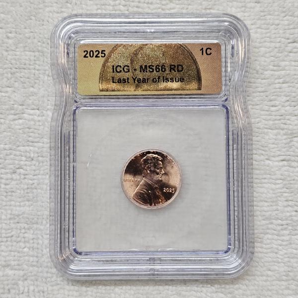 2025-D Lincoln Shield Cent Graded MS66 RD by ICG