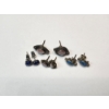 Image 2 : Four Pairs of Sterling Silver Stud Earrings with Various Gemstones - TW: 8.9g