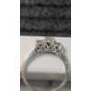 Image 3 : 14 KT Gold Diamond Ring W Heart Detail On Sides 3.5 Grams