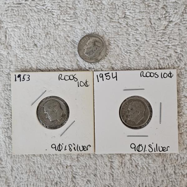 Collection Of Three United States Roosevelt 10¢ Silver Dimes FV: $.30