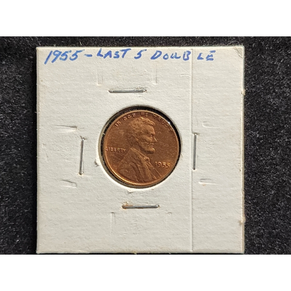 1955 Double Die Wheat Penny in Great Condition - Double Die on Last "5" - SEE FOR YOURSELF!