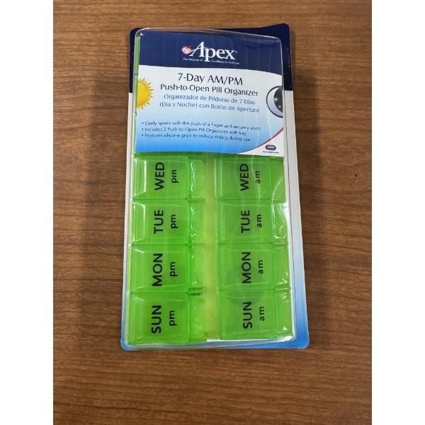 Large 7 Day AM/PM Push To Open Pill Organizer - Brand New