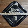 Image 2 : Vintage 12x12" Black & White Scotch Whisky Square Metal Bar Tray