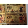 Image 5 : x10 Assorted Dragon Ball Z $10000 999999 24K Gold Foil Banknotes Set w/ CoA