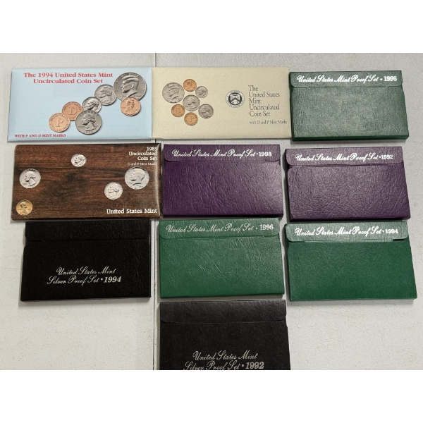 Lot Of 10 Various U.S. Mint Coin Sets In Packaging - Great Condition