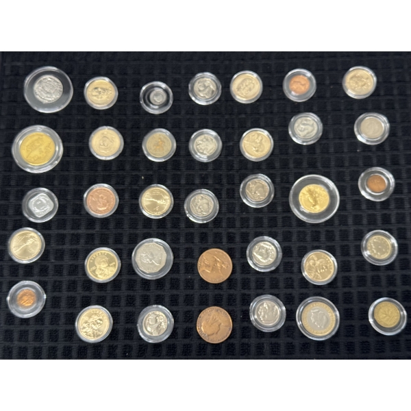 Unique Coin Collection Of Various Sizes And Face Values, 35 Coins - Mint Condition