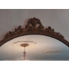 Image 2 : Antique Oval Wall Mirror - Carved Design At Top - 36" x 34 1/2" OA - Mirror is 33" x 25"  Fine Cond