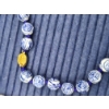 Image 4 : 2 Gorgeous Beaded Necklaces - Pink Floral Pattern - Unique Blue Pattern