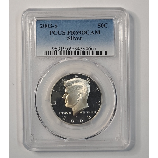 PCGS PR69DCAM 2003-S 90% Silver Kennedy Half Dollar