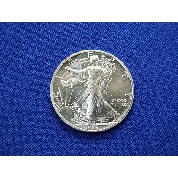 1989 $1 Silver American Eagle 1oz Fine Silver 