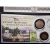 Image 2 : Morgan Mint WWII 60th Anniversary Raising of Flag at Iwo Jima Display Ft. Walking Liberty & Wheat