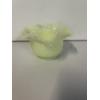 Image 1 : Uranium Glass Vase - Yellowish/Green Uranium Glass Vase with Crimped Edges 