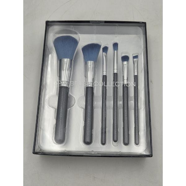 New In Box Six Piece Navy Blue Professional Style Make Up Brush Set