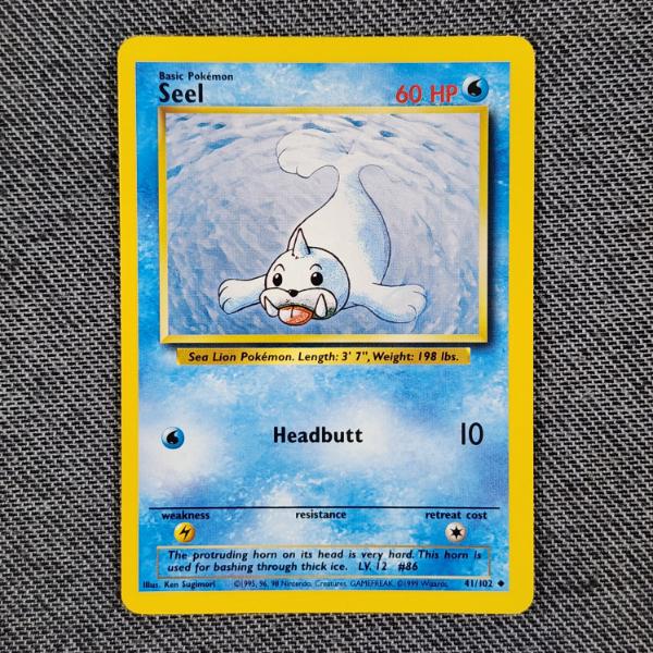 Seel 41/102 Uncommon Vintage Base Set Pokemon Trading Card in Near Mint Condition!
