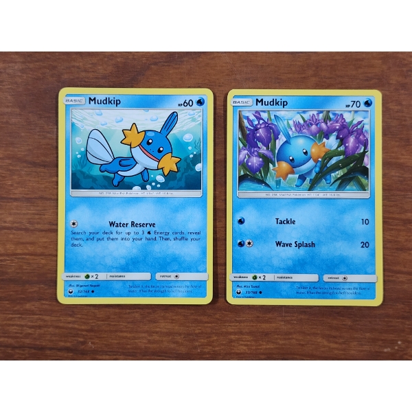 Lot of Two Mudkip Pokemon Trading Cards 