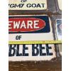 Image 3 : 6 Tin Signs - 1 is 10x14 & the rest 9x12 - Beware of Ostrich - Donkey - Bumble Bee - Pygmy Goat 