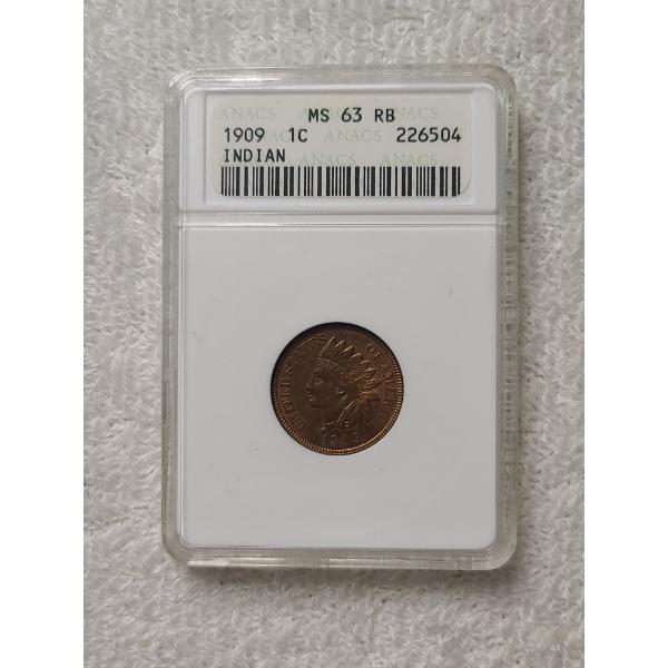 ANACS MS63 Graded 1909 Indian Head Penny - Incredible Condition Graded Coin!